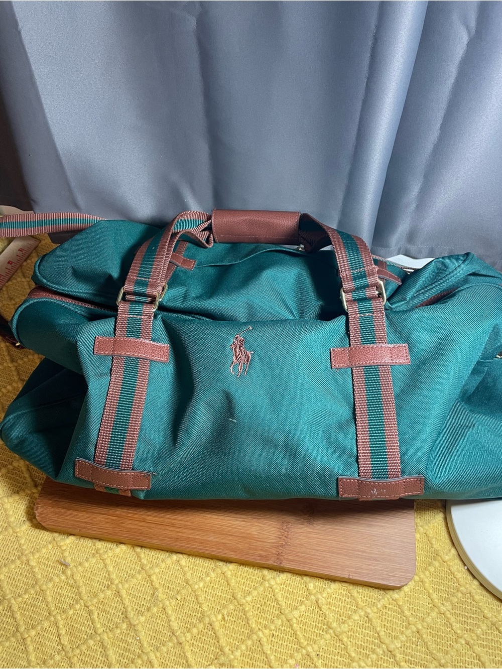 VTG Polo by Ralph Lauren Fragrances Duffel with Brown Trim